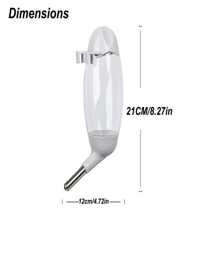 DEEUCHIS No-Drip Water Bottle/Feeder for Hamsters/Guinea Pigs/Ferrets/Rabbits/Cats and Dogs, Small Animals and Small Pets - for Use in Cages, Crates or Suspension Mounts.13.5 oz. Nozzle 10 mm, Grey - Image 5